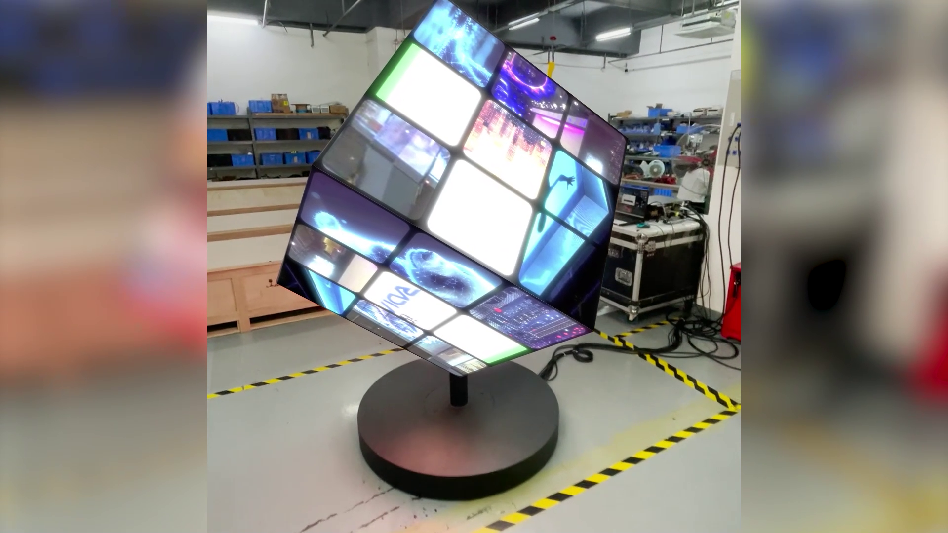 An LED cube.